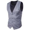 Men's Slim Korean Style Solid Color Groomsmen Vest XF001, Multi-Size Options