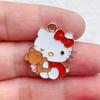 10 шт. DIY сплав Hello Kitty с эмалью, аксессуары, брелоки, ожерелья, браслеты, подвески, кулоны, материалы для рукоделия