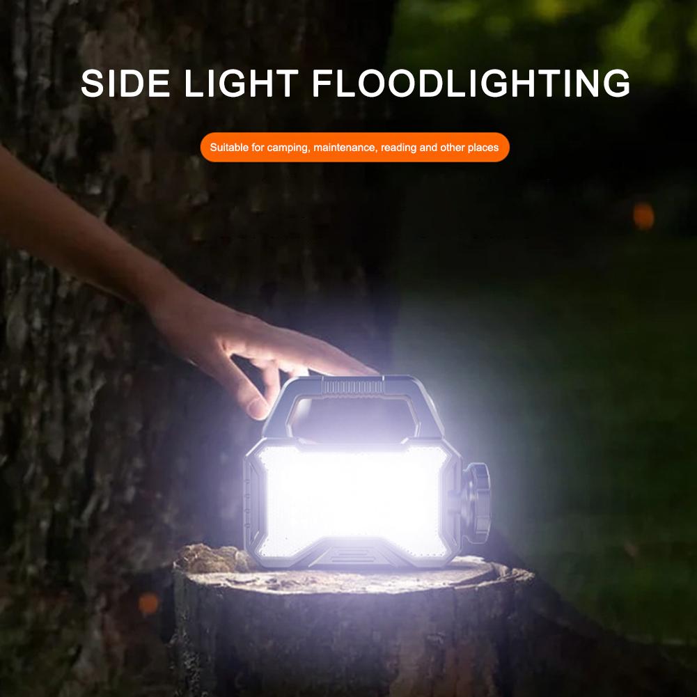 High Power Flashlights Rechargeable Camping Work Light Multi Functional Portable Light Solar+Type C Charging for Hiking Fishing