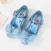 Frozen Elsa Princess Gladiator Sandals for Girls with Low Block Heel Pink Blue Crystal Dressy Toddler Kids Shoes Sizes