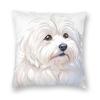 Coton De Tulear Head Pillowcase Polyester Linen Velvet Pattern Zip Decorative Sofa Seater Cushion Cover