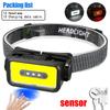 Super Bright Led Headlamp Portable COB Sensor HeadLight With 18650 Battery USB Rechargeable Head Flashlight For Fishing Camping