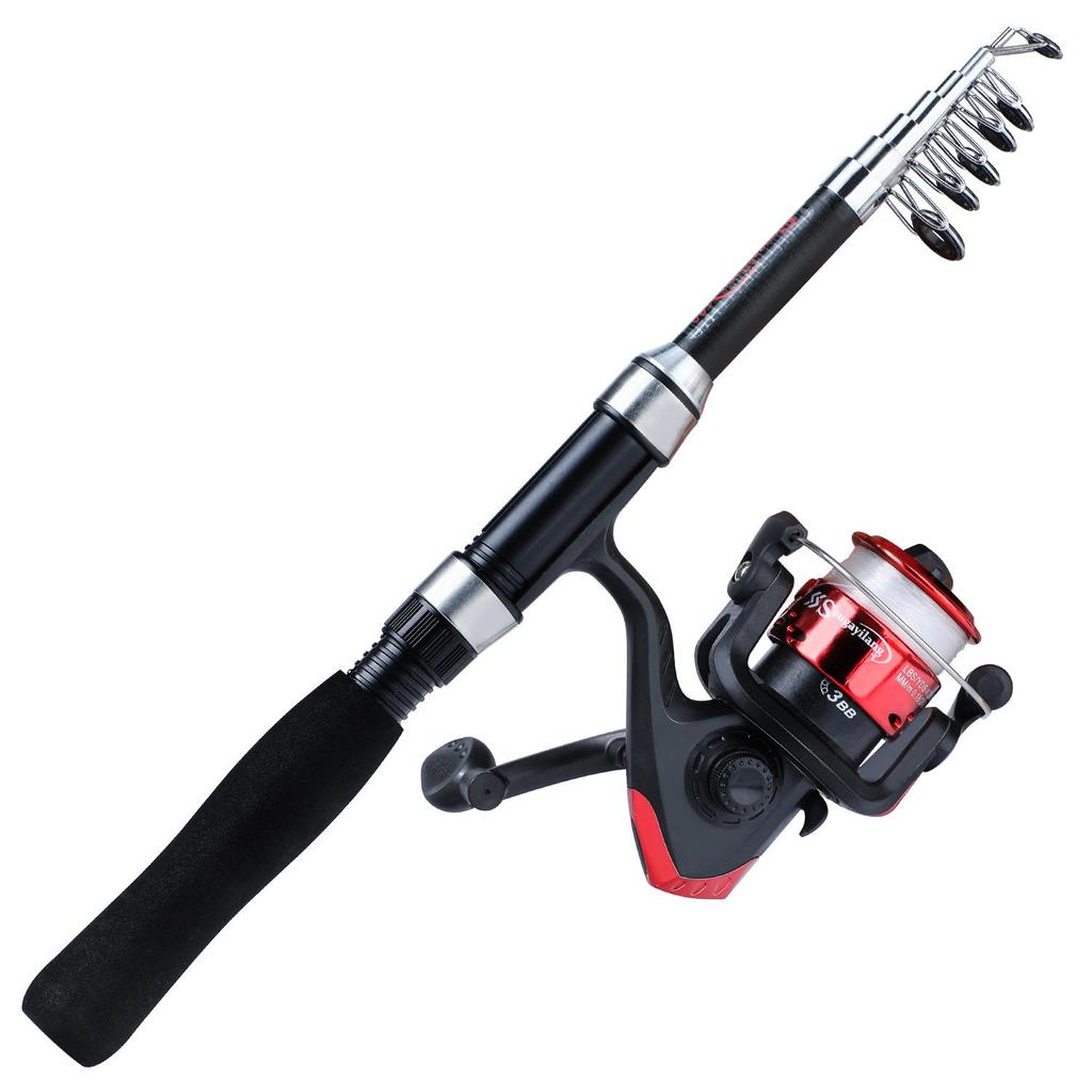 SOUGAYILANG Spinning Fishing Rod Reel Set Carbon Fiber Pole with Spinning Fishing Wheel for Freshwater Saltwater Fishing