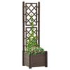 Planter with Trellis - vidaXL - 43x43x142 Cm - PP Moka