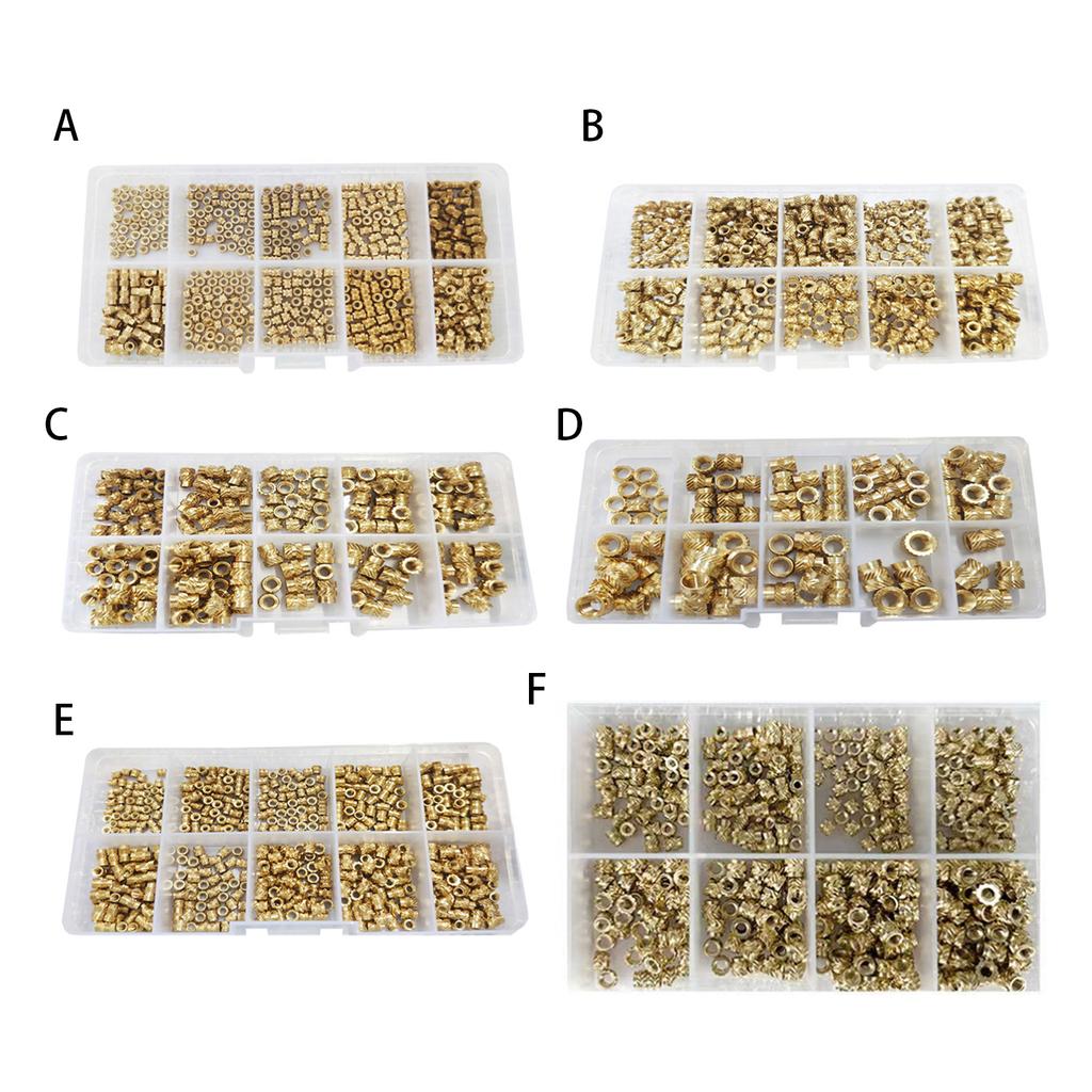 Набор латунных гаек, коррозионно-стойкие гайки, набор латунных резьбовых вставок, набор металлических гаек для проектов по техническому обслуживанию