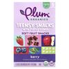 Plum Organics, Teeny Snacks, с киноа, мягкие фруктовые закуски, 18+ месяцев, ягоды, 5 упаковок, 0,35 унции (10 г) Каждый