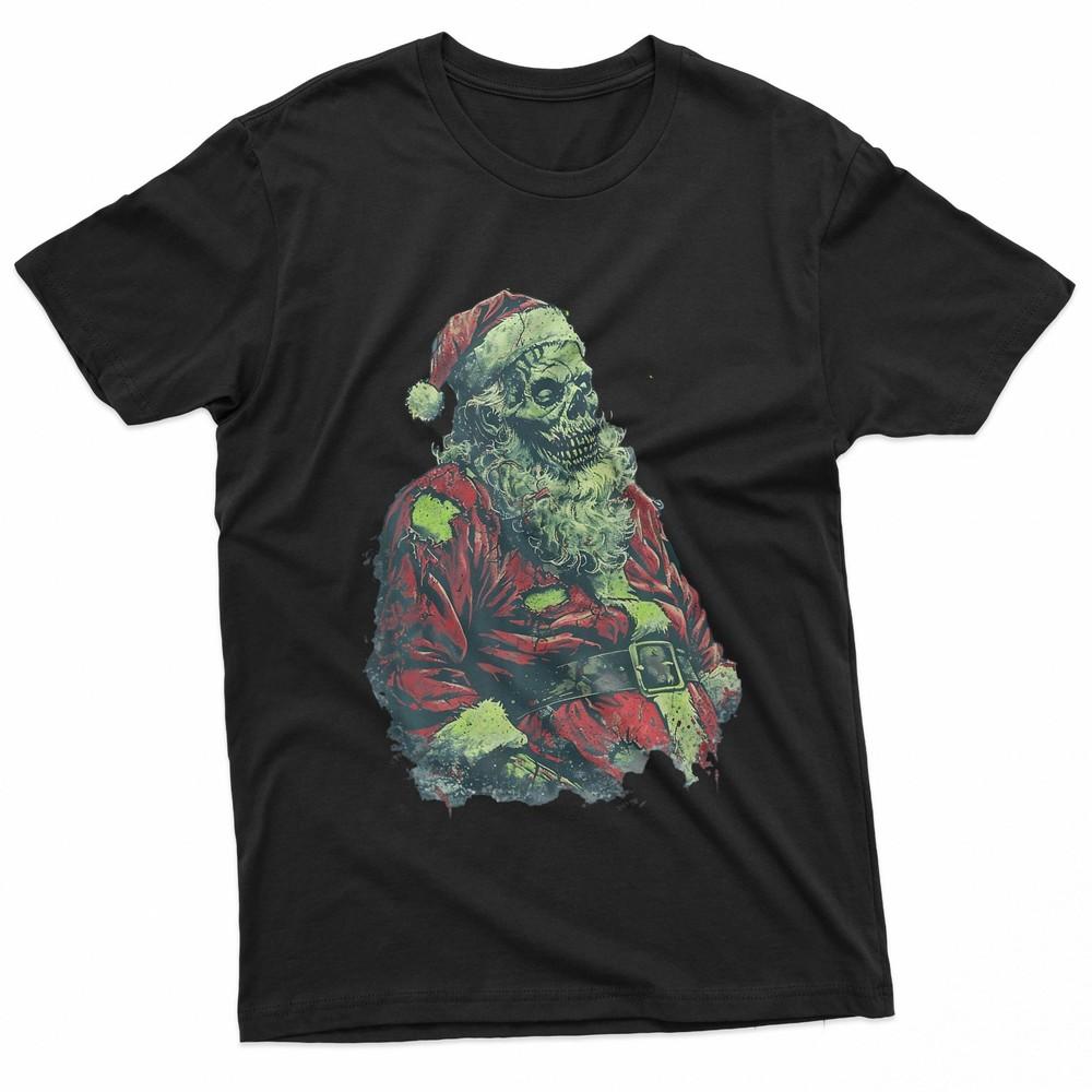 Graphic Retro Zombie Evil Santa Skull Heavy Xmas Horror TShirt Unisex T-Shirt