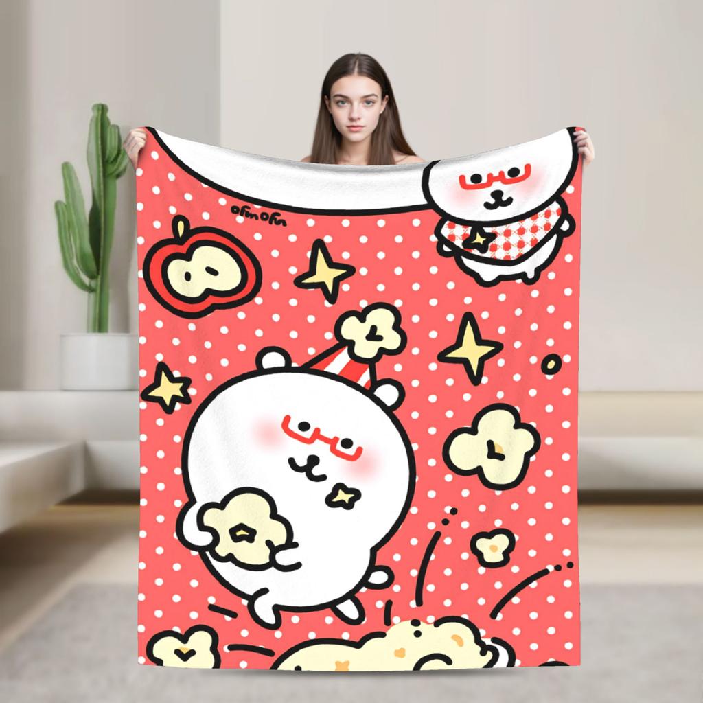 Joke Bear Flannel Blanket Winter Warm Soft Throw Blanket for Girls Boys Couch Chair Street Trend Bedspread Sofa Bed Cover