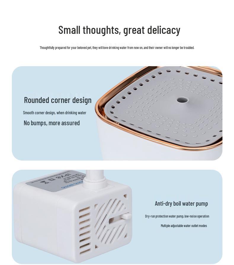 Умный автоматический фонтан для воды для кошек большой емкости с циркуляционной фильтрацией