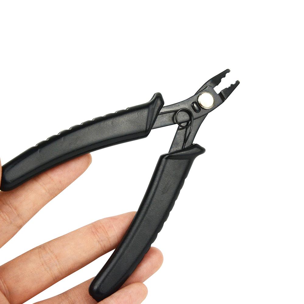1 шт. черных плоскогубцев с 2 отверстиями для микрокольца/звена/бусины для наращивания волос