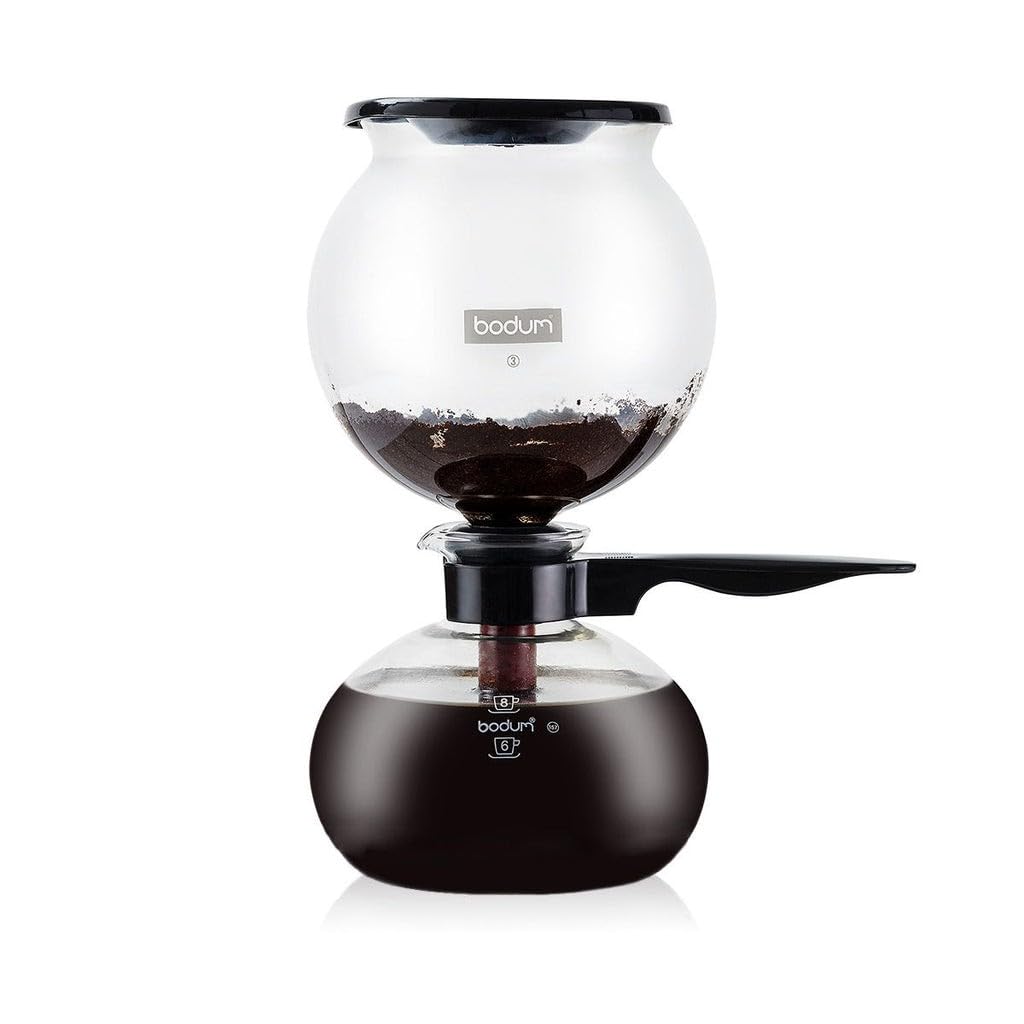 BODUM PEBO Siphon Coffee Plastic Glass Stovetop Coffee Maker Maker, 1000ml, Black, Filter, Beaker, [Authentic Product] 1208-01