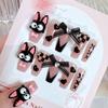 Small Wild Cat Wears Armor, Black Cat Cute Nail Piece, Bow Removable Fake Nail Nail Patch
