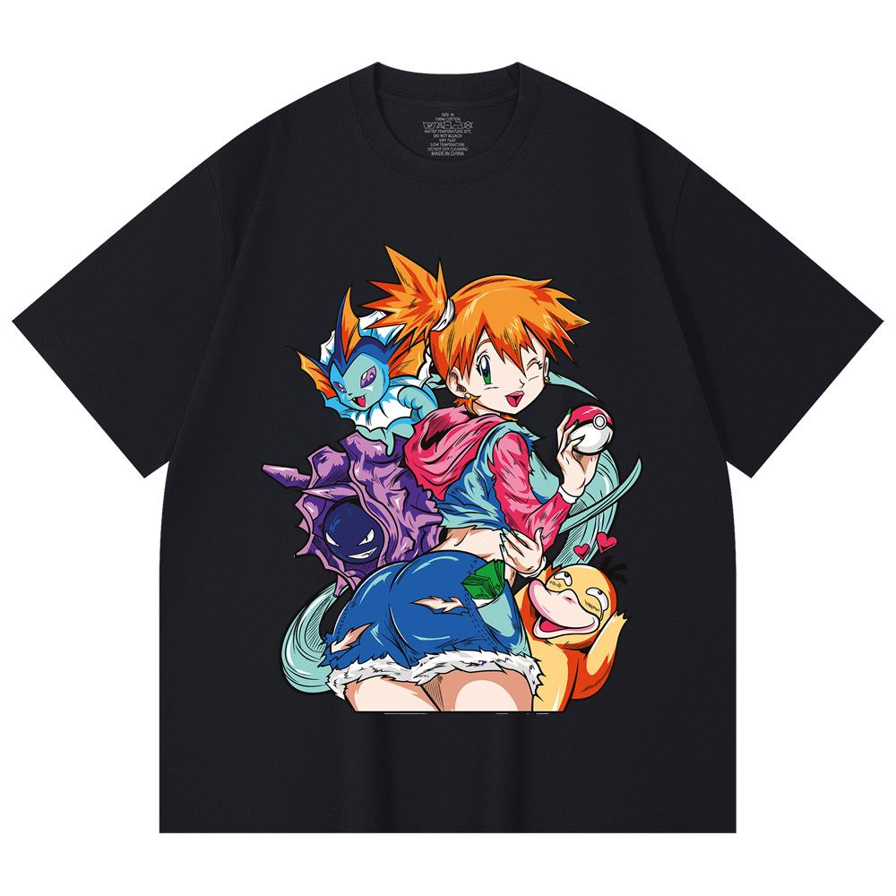 230 Gsm 100% Cotton Pokemon V17 Misty Print Unisex Heavy Cotton T Shirt