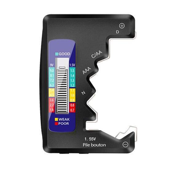 Тестер батареи ЖК-дисплей Индикатор питания Батарейки не требуются AAA AA 9 В Детектор батарей для домашнего использования