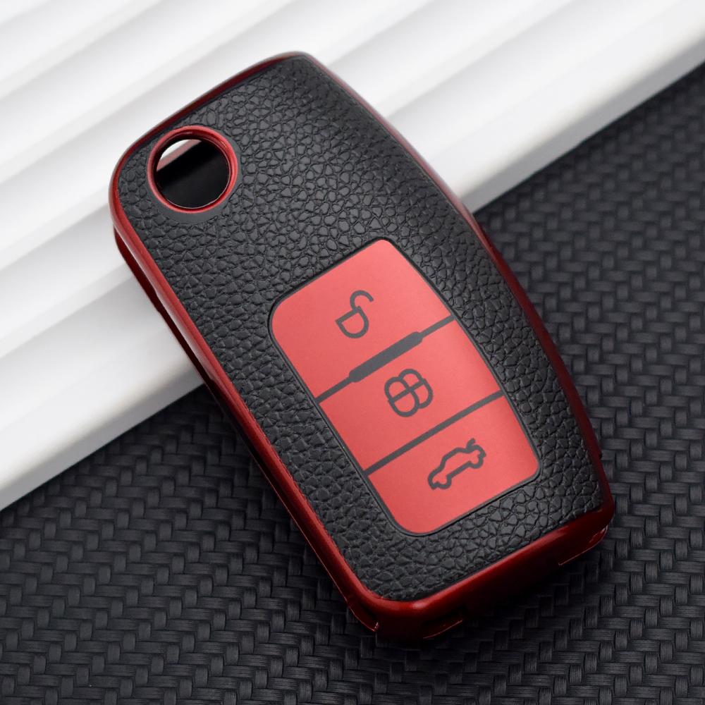 Чехол для дистанционного ключа автомобиля из мягкой кожи с 3 кнопками для Ford Fiesta Focus 2 Ecosport Kuga Escape Falcon B-Max C-Max Eco Sport Galaxy