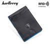 Мужской короткий кошелек Baellerry из искусственной кожи, сложенный в два сложения, с отделениями для нескольких карт, портмоне, цветной бумажник, держатель для карт из углеродного волокна с замком RFID