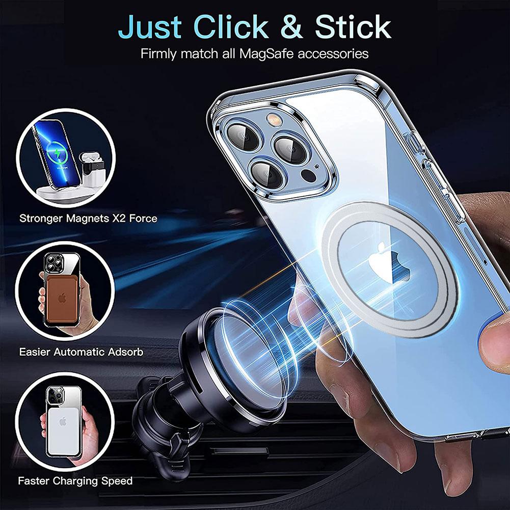 For iPhone 14 Pro Clear Phone Case TPU+PC Magnetic Cover Compatible with MagSafe