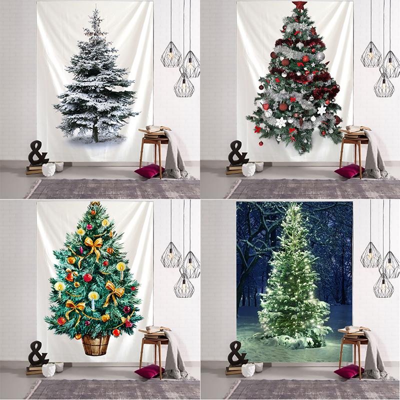 New Year Christmas Tree Decorations Wall Hanging Tapestry Carpet Christmas Home Yoga Mat Bed Cover Beach Mat Gift