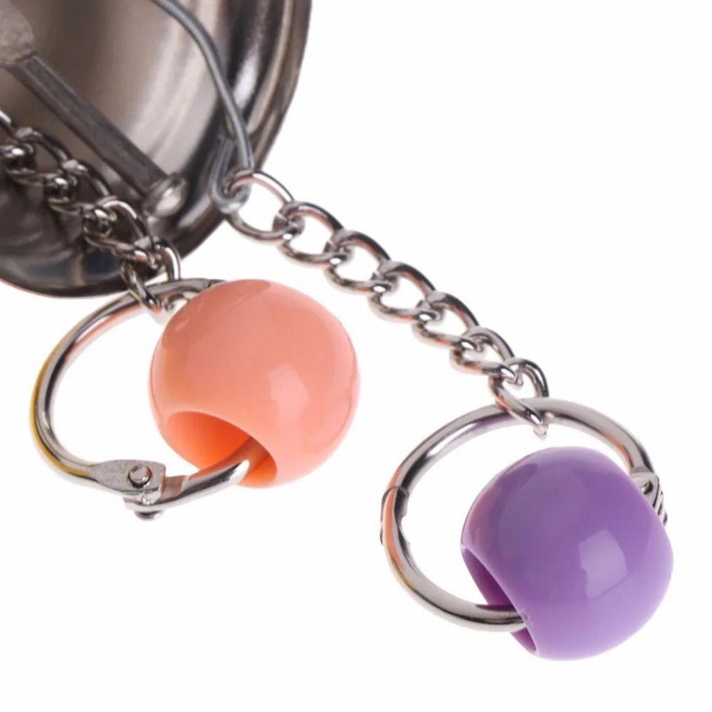 Hanging Parrot Bell Toys Acrylic/Metal Bird Chew Toy for Parakeet Parrots