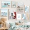 Starfish Seagull Ocean Canvas Island Seaside Town Beach Print Painting Living Room Picture Home Decor NordicPoster Sea Wall Art