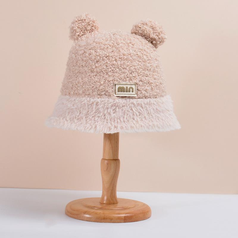 Зимняя плюшевая кепка для бассейна с мультяшным медведем, женская уличная теплая кепка в рыбацком стиле, шляпа-ведро