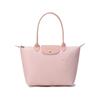 Le Pliage 28 Серебряная металлическая фурнитура Минималистичные очертания Экологичный стиль Холщовая и кожаная сумка-тоут Женская сумка-тоут Розовый 2605919P64