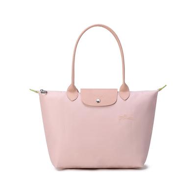 Le Pliage 28 Серебряная металлическая фурнитура Минималистичные очертания Экологичный стиль Холщовая и кожаная сумка-тоут Женская сумка-тоут Розовый 2605919P64