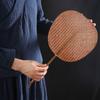 Handmade Bamboo Woven Fan Retro Hand Cranked Fan Chinese Style Circular Fan  Photography Prop