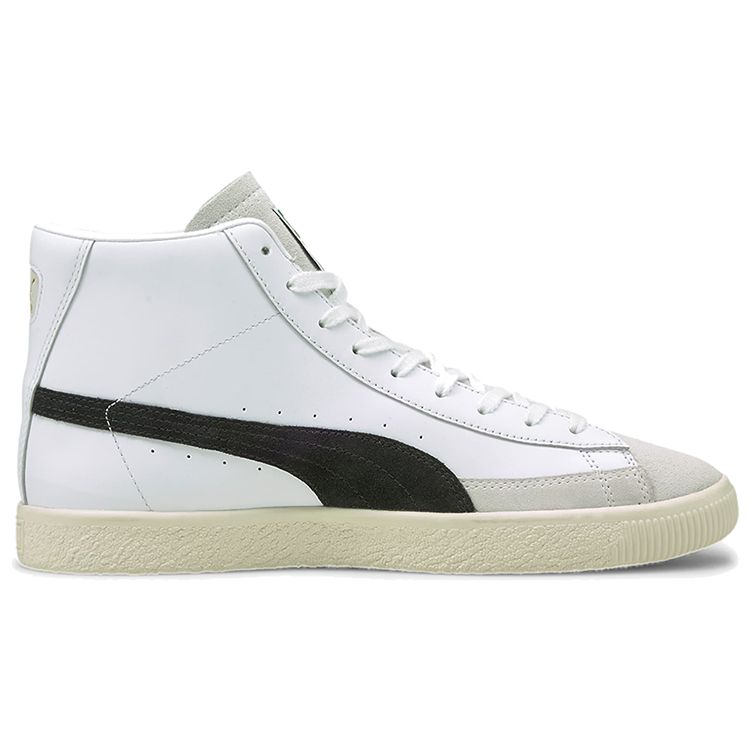 Puma Basket Mid Vintage White Black Men Sneakers Team-Gold 381245-01