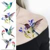 15 Sheets Watercolor Hummingbird Temporary Tattoos For Women Girl Small Flash Fake Flower Face Tatoos Kids Tiny Hands Waterproof