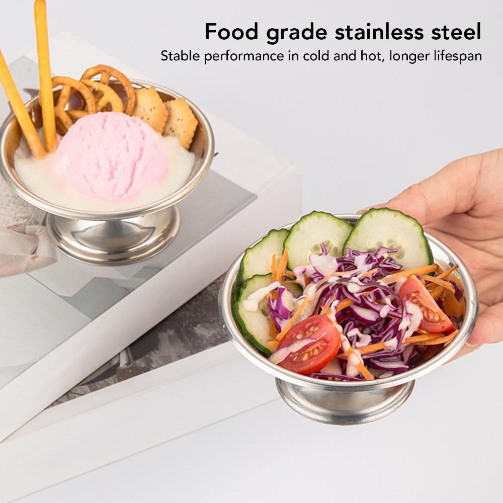 1Set Round Pudding Mold Cup Rustless Steel Cold Dessert Container Dessert Serving Bowl Cafe