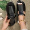 2025 Spring and Summer New Large Size Women's Flat Bottom Cool Slippers