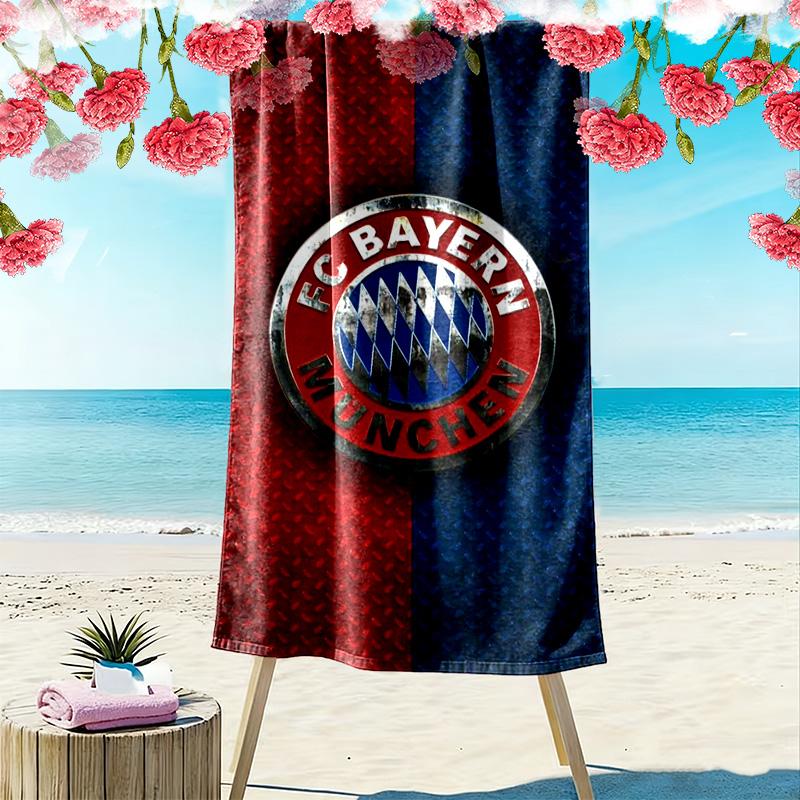 FC Bayern Munich: Passion Field beach towel Beach towel for vacation photos Outdoor camping swim Absorbent bath towel seaside printing beach Fashion