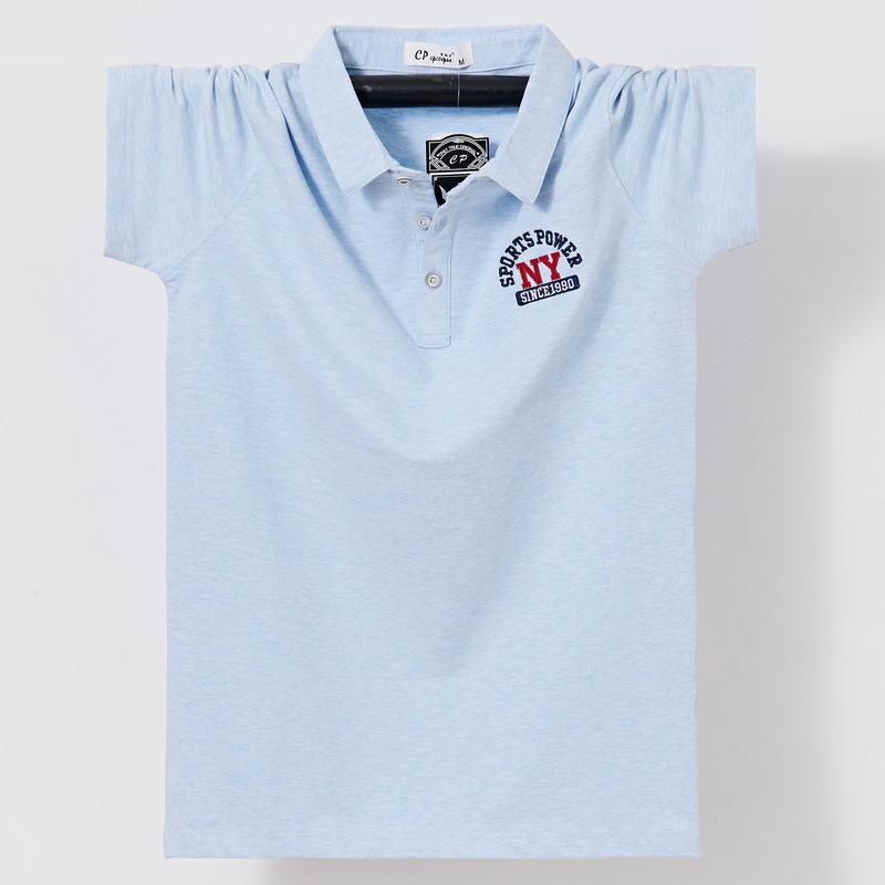 Мужская футболка больших размеров с лацканами и коротким рукавом, рубашка-поло большого размера, тонкая хлопковая деловая повседневная футболка с половиной рукава