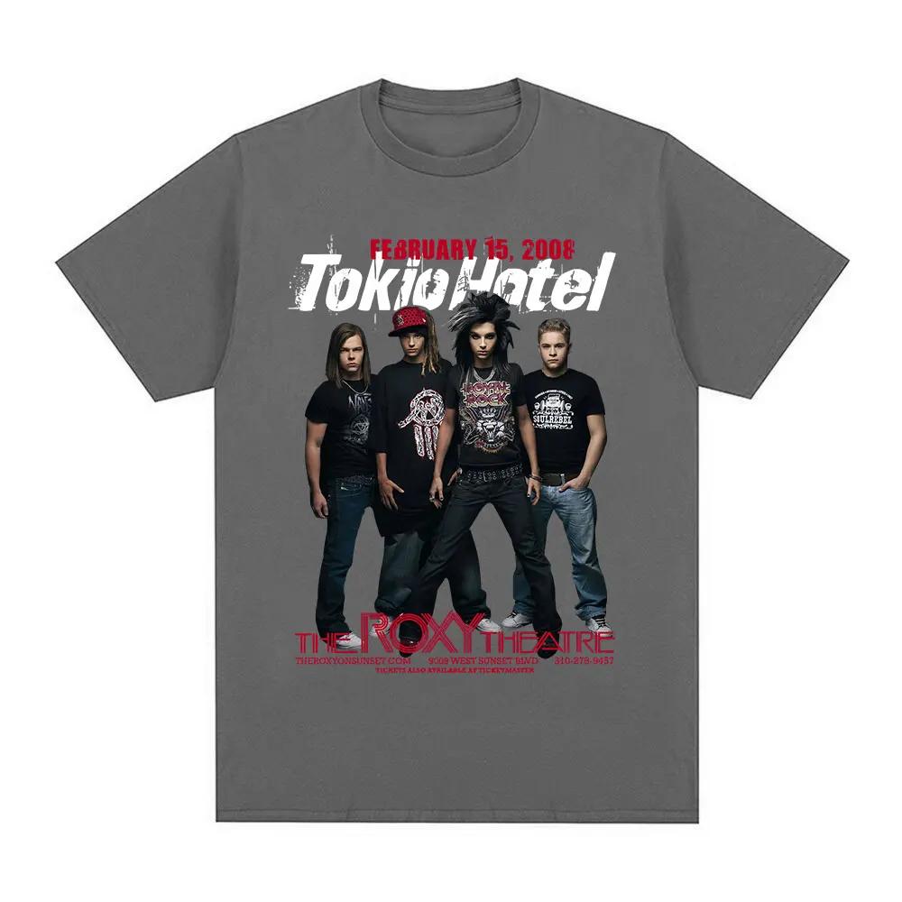 Музыкальная футболка Rock Band Tokio Hotel Унисекс Женская Хип-Хоп Панк Готика Футболка Чистый Хлопок Оверсайз Короткий Рукав Футболки
