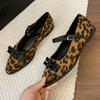 Fashion Leopard Pointed Toe Women Loafers Shoes Flats Casual Shoes Summer Fashion Shallow Woman Sandals 2025 Trend Lolita Ladies Shoes