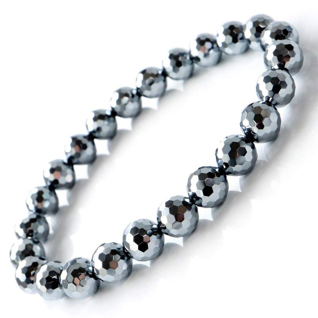 Mirror Cut Terahertz Stone with Exclusive Inner 21cm [GOLD STONE] High-Purity Bracelet, 8mm, Box, Circumference Approx.