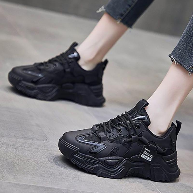 High-quality Women's Shoes Spring and Autumn New Super Popular Dad Shoes Thick Sole Heightening Soft Leather Versatile Single Shoes