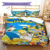 Семейство Симпсонов Узор Постельное белье Одеяло Комплект Покрывало Наволочка Домашний Декор Подарок (1 пододеяльник + 2 наволочки, без наполнителя)