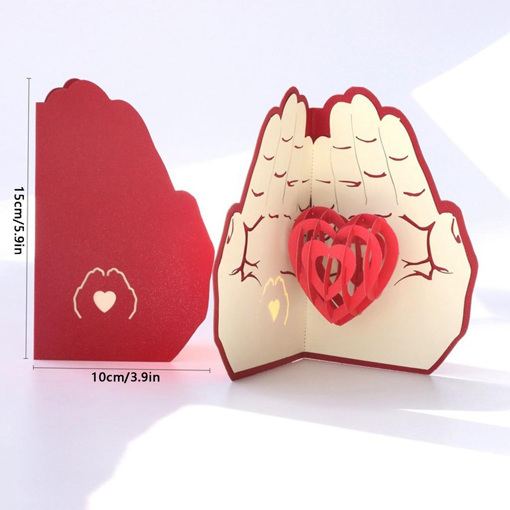 Трехмерная поздравительная открытка на День святого Валентина Подарочная открытка с благословением
