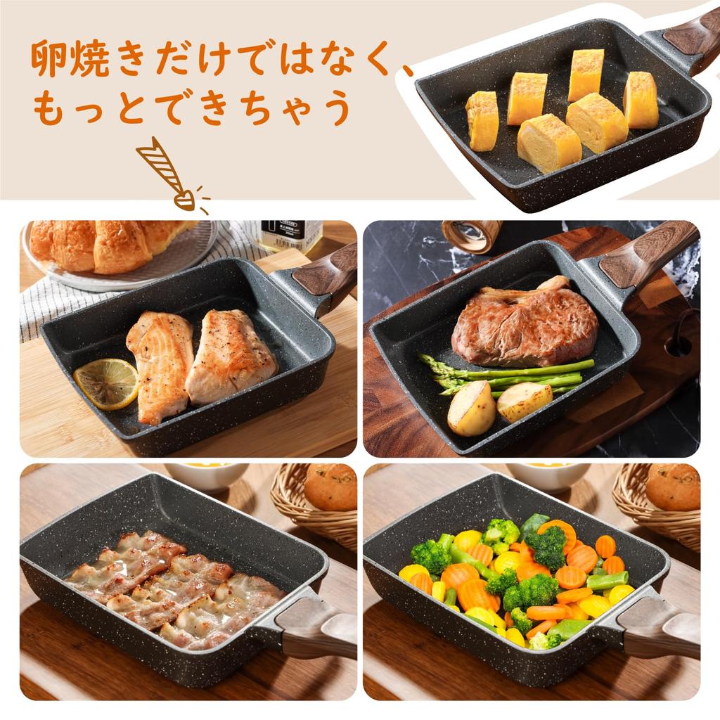 Сковорода SENSARTE Tamagoyaki с газовой горелкой IH PFOA легко и просто с серой лопаткой, 18см15см, антипригарная, совместимая, совместимая, свободная, захват,