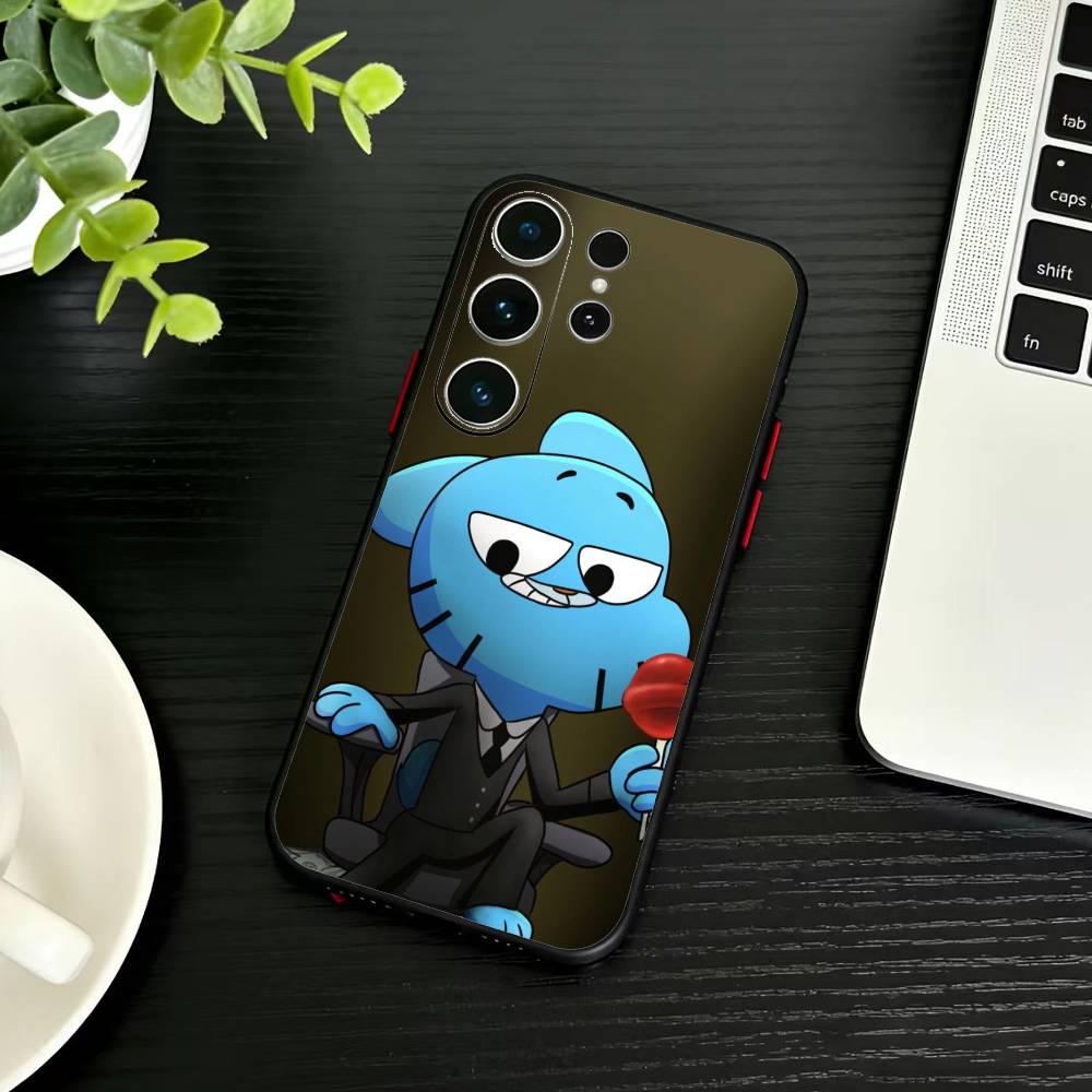 F-Gumball and Darwin Phone Case For Samsung S26,S25,S24,S23,S22,S30,S21,Ultra,Plus,FE 5G Black Soft Cover