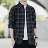 Men’s Retro Dark Plaid Long-Sleeve Shirt - Hot-Selling Item