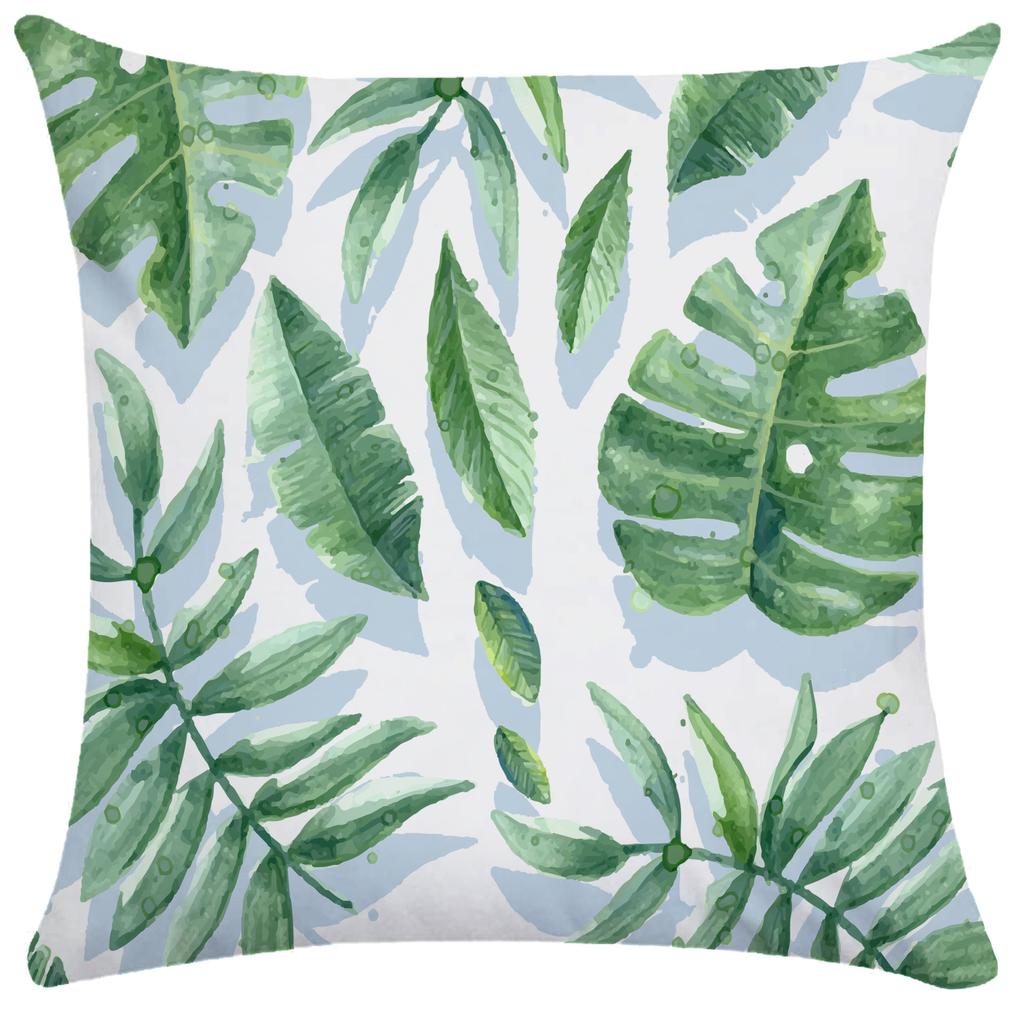 Чехол для подушки с пальмовым листом, скандинавская ручная роспись, наволочка с растениями, мягкая наволочка, короткая плюшевая наволочка