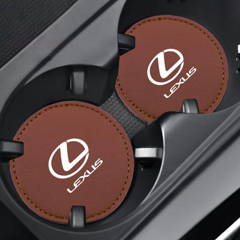 2026 Hot Interior Stickers Car Coasters Leather Cup Holder Anti Slip Pads For Lexus RX330 IS250 Ct200h ES300h RX350 IS300h GS300
