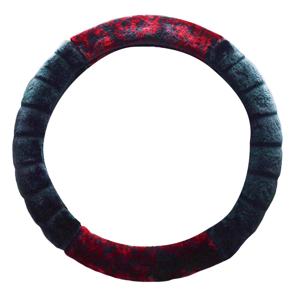 Winter Plush Wheel Steering Covers Soft Anti-Slip Fluffy Leopard Print Design Car 38cm Warm Comfortable Driving Grip