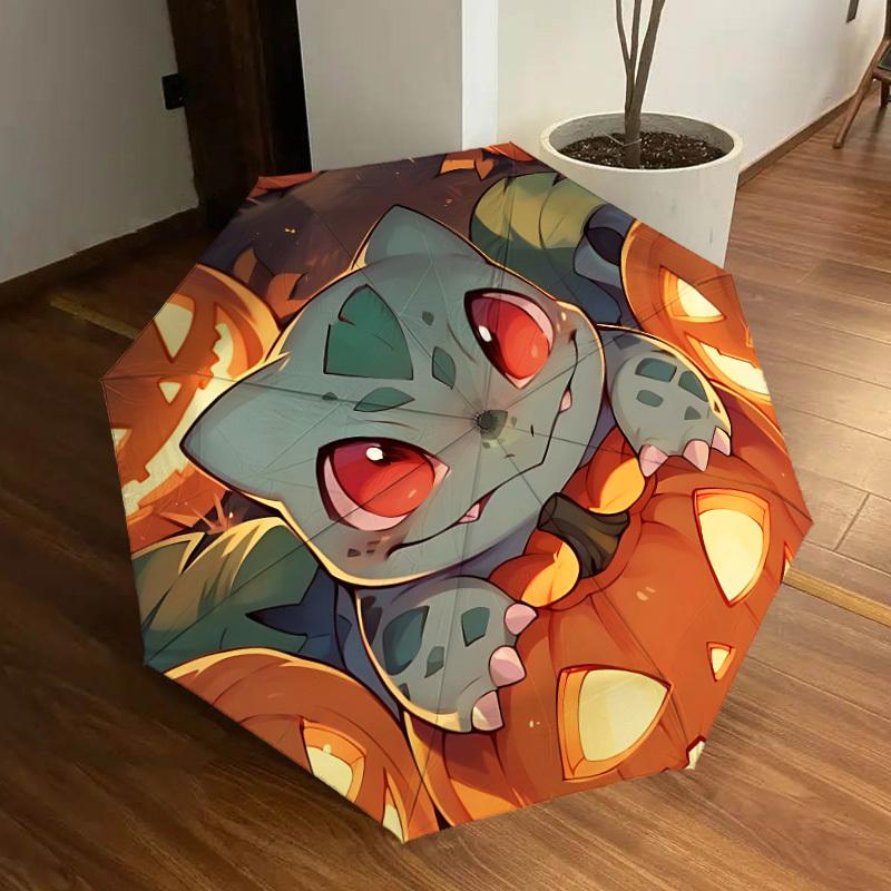 1pc Halloween, Pokémon [Automatic Folding Umbrella] Durable Iron Frame & Rod, Portable Folding, All Seasons, Home Travel Outdoor, Makes a Great Holida