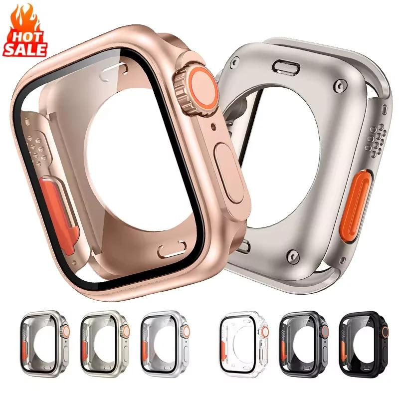 Новая защитная пленка для Apple Watch 46мм 45мм 44мм 40 41 42мм Жесткий ПК Передняя Задняя Рамка Чехол iwatch 11 10 9 8 7 SE 6 5