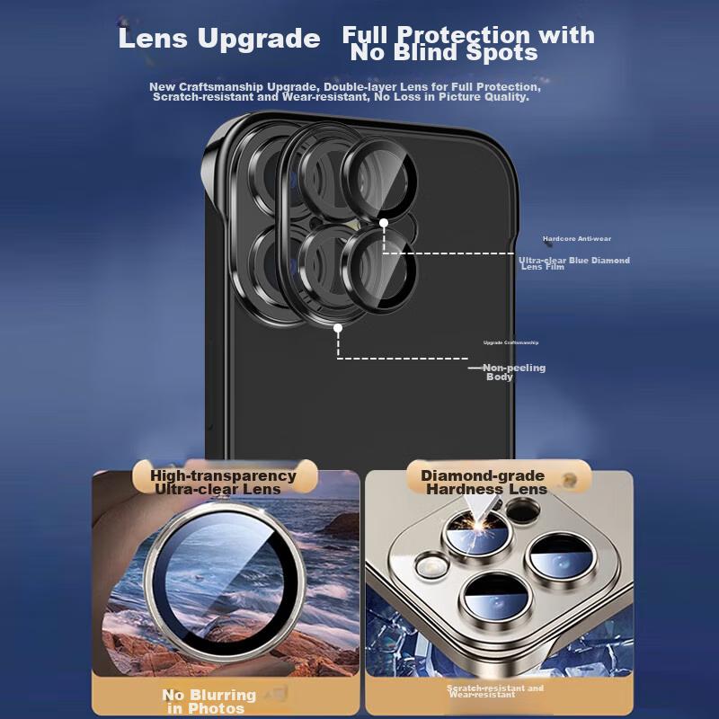 With Camera Lens ProtectorIPhone 16 Case, Transparent Electroplated Borderless Ultra-Thin Shockproof Heat Dissipation Simple, Titanium Silver Color