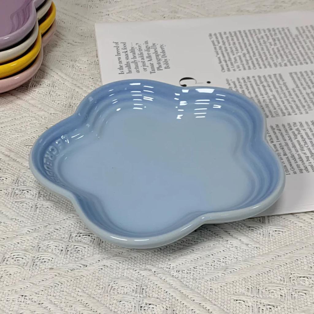 Plum Blossom Small Plate 5.5Inches 14cm Rainbow Sauce Plate Flower Shaped Pet Gradual Spike Bone Plate Tableware Ceramic Dishs